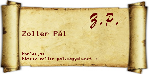Zoller Pál névjegykártya